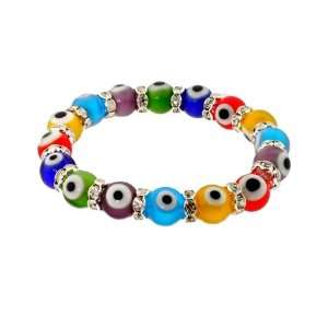 Glass Evil Eye Bracelet multi color Arts, Crafts & Sewing