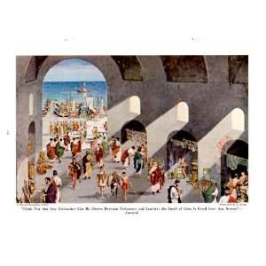   Market and Wharf at a Roman Port   H. M. Herget Ancient Rome Print
