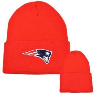   New England Patriots Red Navy Blue Knit Winter Hat Toque Cuffed Skully