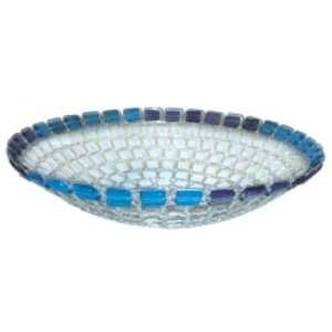    Mosaic Steel Wire Basket   Blue Glass Tiles