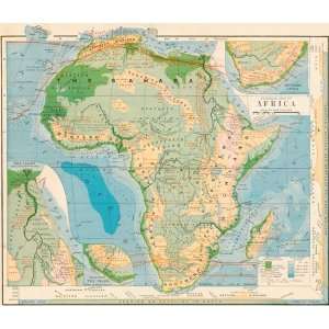  Cowperthwait 1877 Antique Physical Map of Africa Office 