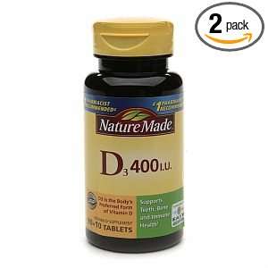  Nature Made Vitamin D 400 I.u., 100 Count (Pack of 2 