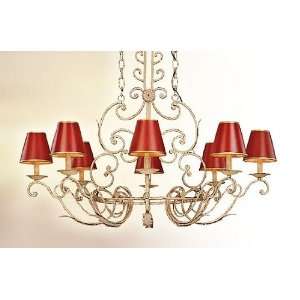   : Holly Hill Eight Light Chandelier With Red Shades: Home Improvement