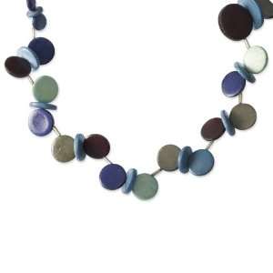  Multicolored Wood & Acrylic Bead Slip on Necklace Jewelry