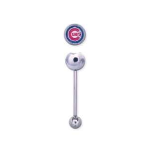 Chicago Cubs 316L Stainless Steel Bar Bell   14G   5/8 Inch Bar Length 