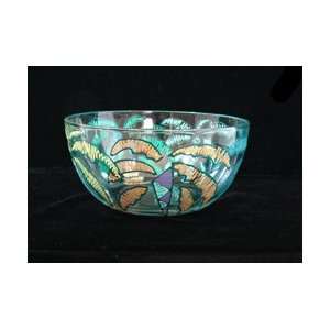  Party Palms Design   Hand Painted   Serving Bowl   6 inch 