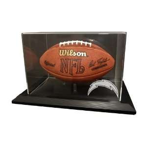 San Diego Chargers Football Display Case with Black Finish Framed Base 