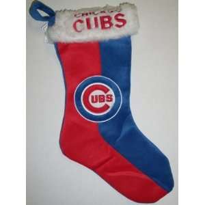 Chicago Cubs Colorblock Plush Christmas Stocking:  Sports 