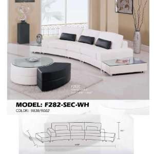    Global Furniture F282 White Leather Sectional: Furniture & Decor