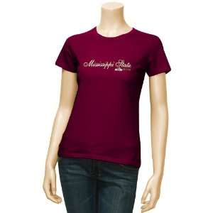 Mississippi State Bulldogs Maroon Ladies Scripted University Mom T 