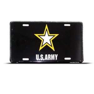   Army Military Star Metal Military License Plate Wall Sign: Automotive