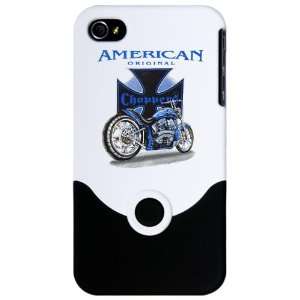   Slider Case White American Original Choppers Iron Cross and Motorcycle