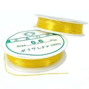  2 Yellow Stretch Elastic Beading String Cord 0.6mm 65Ft 