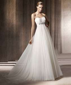  line Feather Wedding Dress bridal Gown New Size Free 2012♥  