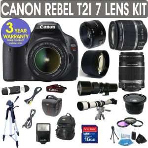  Canon Rebel T2i + Canon 18 55mm Lens + Canon 55 250mm Lens + Canon 