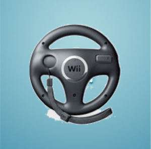 New Black Official Genuine Nintendo Wii Racing Wheel  