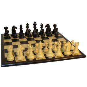   Chessmen on Black Birds Eye Maple Chessboard: Sports & Outdoors