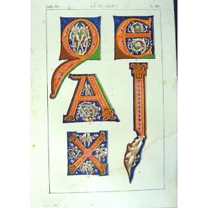   1860 Art Illuminating Colour Patterns Letters Design