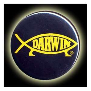  Darwin in fish symbol button magnet 