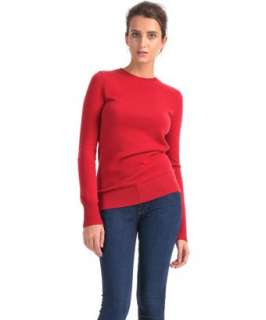 Hayden carmine red cashmere crewneck sweater  