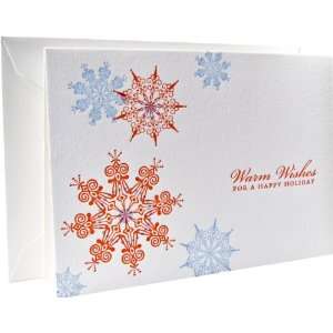   Happy Holiday, Red and Cerulean on White, Single Card and Envelope
