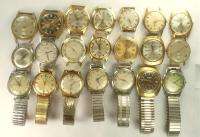 Vintage Lot 21 Mens Mechanical Watches Gruen Elgin Benrus Waltham 