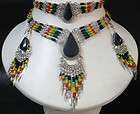 Rasta Colored Coco Bead Necklace 2pc. Brown