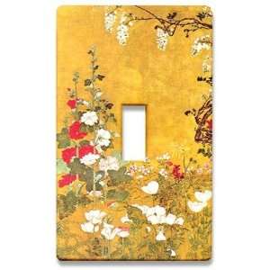 Japanese Flowers Decorative Light Switch Plate Cover   Single Toggle 