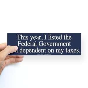  TAX RETURN Political Bumper Sticker by  Arts 