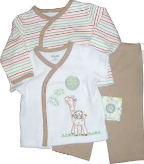   up front has embroider appliqued giraffe monkey on front pants are tan