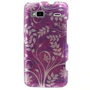 Sleeve Plastic With PURPLE LEAVES FLORAL Design Shield Faceplate Cover 