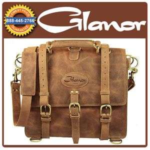 Rustic Vintage Leather Briefcase Backpack Laptop Bag   XLRG  