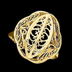  14K Yellow Gold Filigree Ring: Jewelry