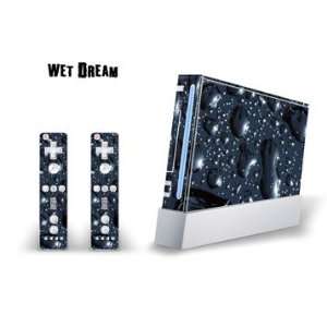 Nintendo Wii Skin   System Console Skin and two Wii Remote Skins   Wet 