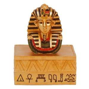 Egyptian Pharaoh Box Small Statue 5 Tall 