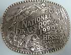 Hesston 1990 NFR Cowboy Rodeo Adult Buckle, Orig Pkg, Fiat Agri 