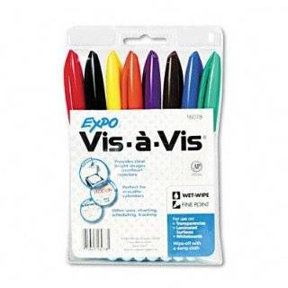 Expo Vis A Vis Wet Erase Markers, 8 Colored Markers (16078)