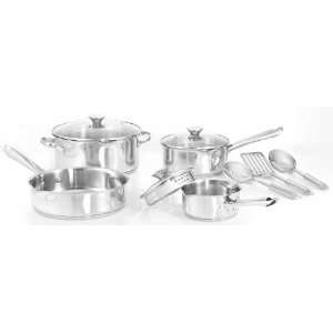   Cook & Strain Stainless Steel 10 Piece Cookware Set by T fal Kitchen