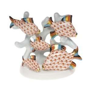  Herend Coral Fish Rust Fishnet