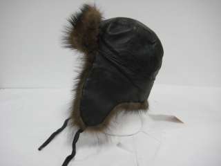 55370 New Mens Unisex Fitch Fur Trooper Hat Trapper Cap  