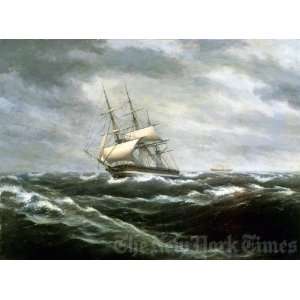  Packet Ship in a Stormy Sea