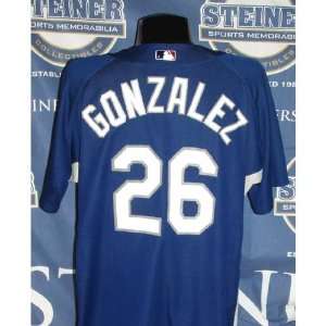 2007 LUIS GONZALEZ GAME USED SPRING TRAINING DODGERS ROAD JERSEY 