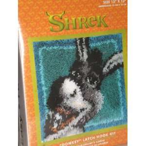  Shrek Donkey Latch Hook Kit, 13 X 13 Arts, Crafts 