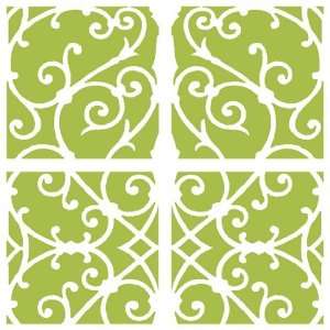  Green Damask Wall Decals Appliques: Home & Kitchen