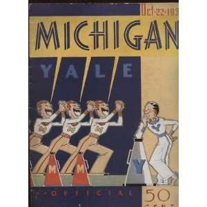  1938 NCAA Football Program Michigan vs. Yale VGEX   Sports 