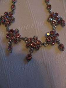Pretty Vintage VCLM Sparkly Pink Rhinestone Necklace Choker  
