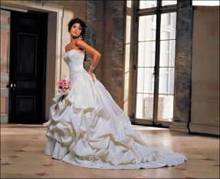   Taffeta Wedding Dress Bridal Gown Stock Sz: 6 8 10 12 14 16  