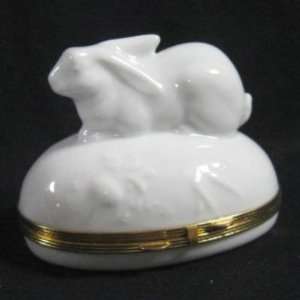  Chamart Limoges Porcelain Hinged White Box   Rabbit: Home 