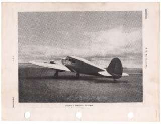 1942 CESSNA AT 17A BOBCAT PILOTS FLIGHT MANUAL  