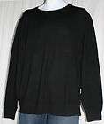   Black Pullover Crew Lightweight Sweater 100% Merino Wool FREE SHIP XL
